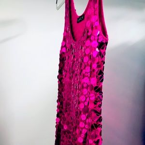 Pink sequin mini dress, perfect for a party/ coxktail